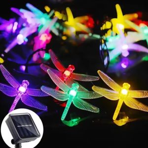 LUCES SOLARES 5MTS LIBELULA MULTICOLOR