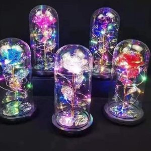 10 CUPULAS ROSA  COLORES LUZ