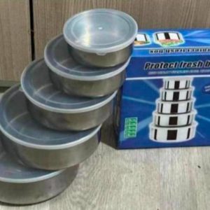 6 SET DE 5 CONTENEDORES CON TAPA