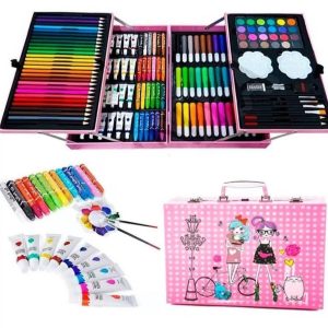 6 UNIDADES DE MALETA LAPICES 145 PCS ROSA