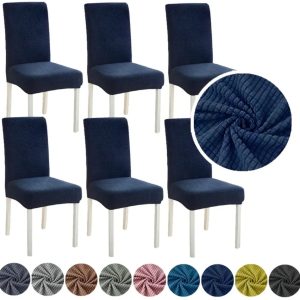 4 SET FUNDAS DE SILLA 6PCS CUADRILLE ELASTICADO