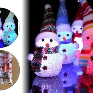 12 MONITOS NIEVE CON LUZ NAVIDEÑOS