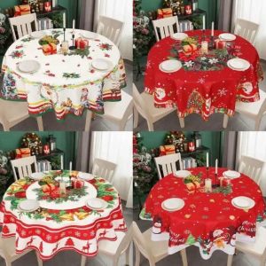 10 MANTELES REDONDOS NAVIDEÑOS